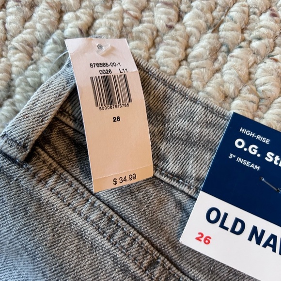 Old Navy OG Straight Jean Shorts Plus Size 26 High Rise Vintage Wash NWT - Picture 5 of 10